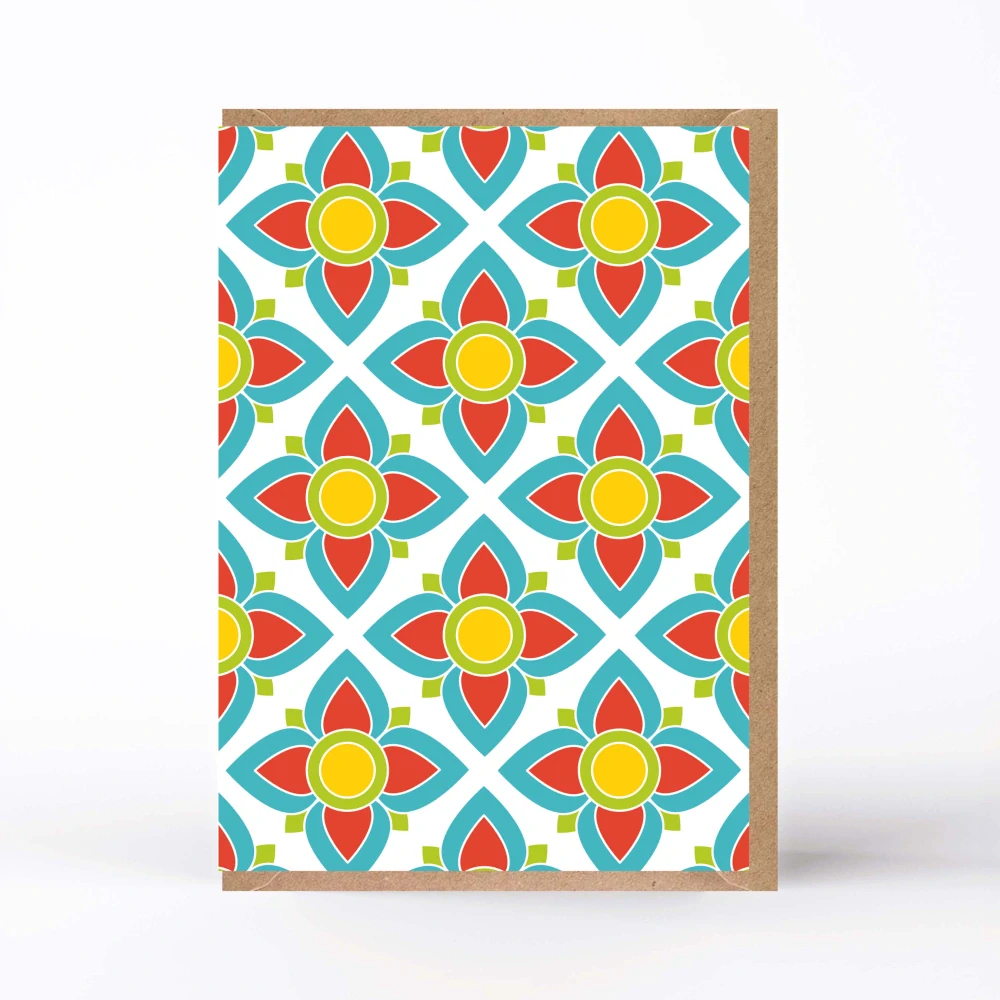 20198  Hola! Modré květy na bílé