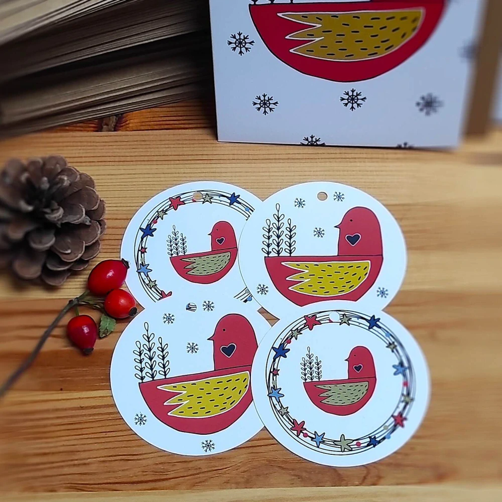 30016 VÁNOČNÍ DÁRKOVÉ VISAČKY / BAREVNÉ VÁNOCE / 4 ks v bal.