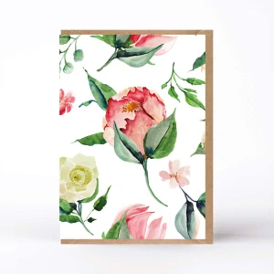 20079  PŘÁNÍ S OBÁLKOU  - Shabby romantic - Velké květy na bílé