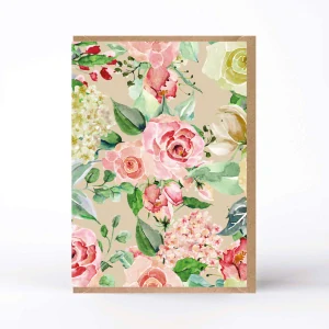 20081  PŘÁNÍ S OBÁLKOU  - Shabby romantic - Růže na béžové