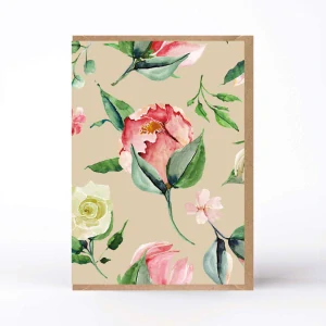 20082  PŘÁNÍ S OBÁLKOU  - Shabby romantic - Velké květy na béžové