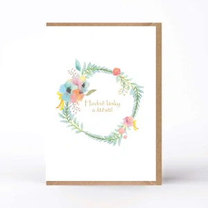 20115  Svatební PŘÁNÍ S OBÁLKOU - PASTELOVÉ ŠTĚSTÍ č. 3
