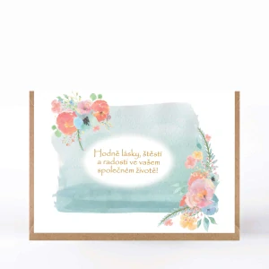 20116  Svatební PŘÁNÍ S OBÁLKOU - PASTELOVÉ ŠTĚSTÍ č. 4