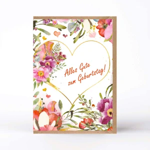 20294  PŘÁNÍ S OBÁLKOU - Růže ze srdce / Alles Gute zum Geburtstag!