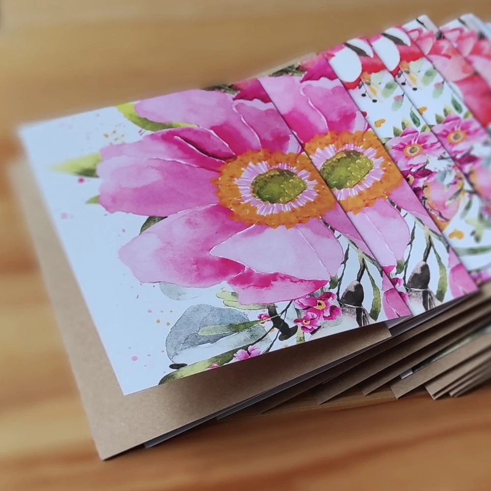 10006 SADA PŘÁNÍ S OBÁLKOU - RŮŽOVÁ ZAHRADA (7 ks přání s obálkou v bal.) / Varianta CZ