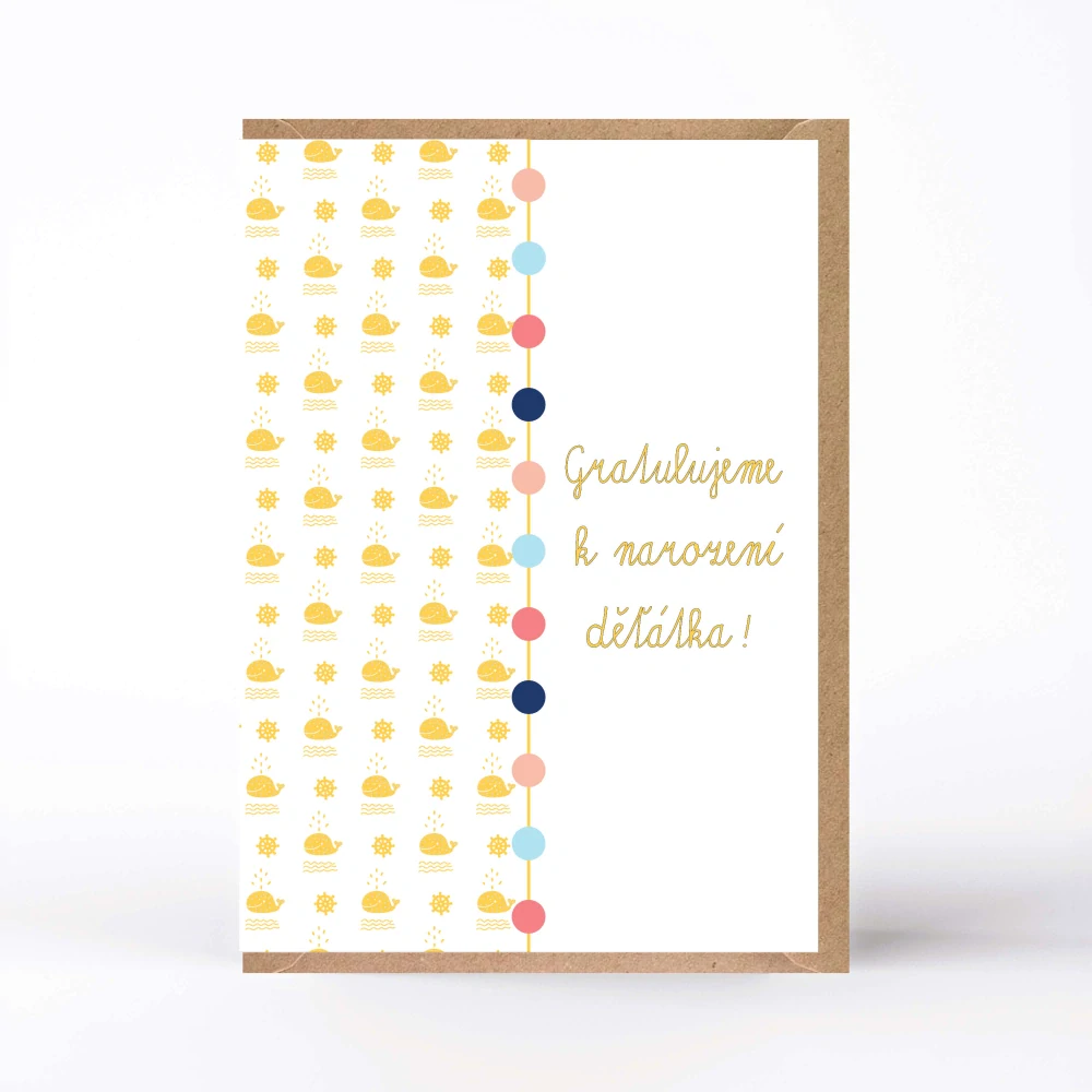 10009 SADA PŘÁNÍ S OBÁLKOU - VÍTEJ NA SVĚTĚ! (4 ks přání s obálkou v bal.)