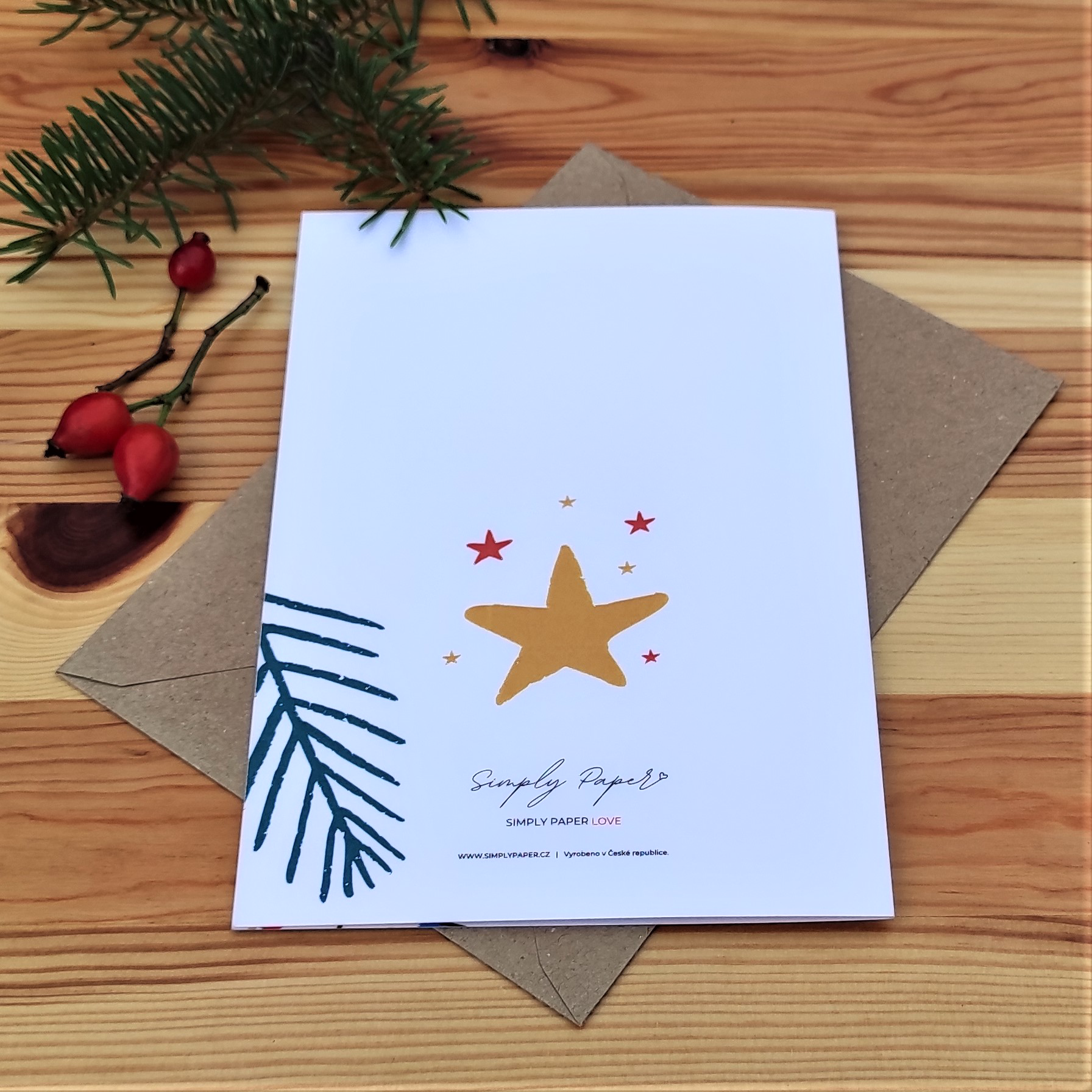 20143 Vánoční přání s obálkou - Kočka v obýváku