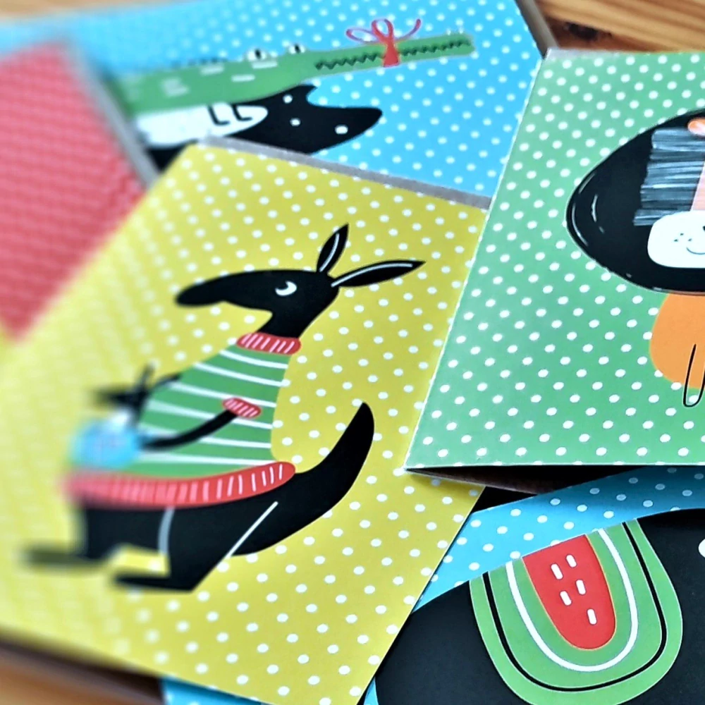 10024 SADA PŘÁNÍ S OBÁLKOU - KAMARÁDI ZE ZOO (10 ks přání s obálkou v bal.)