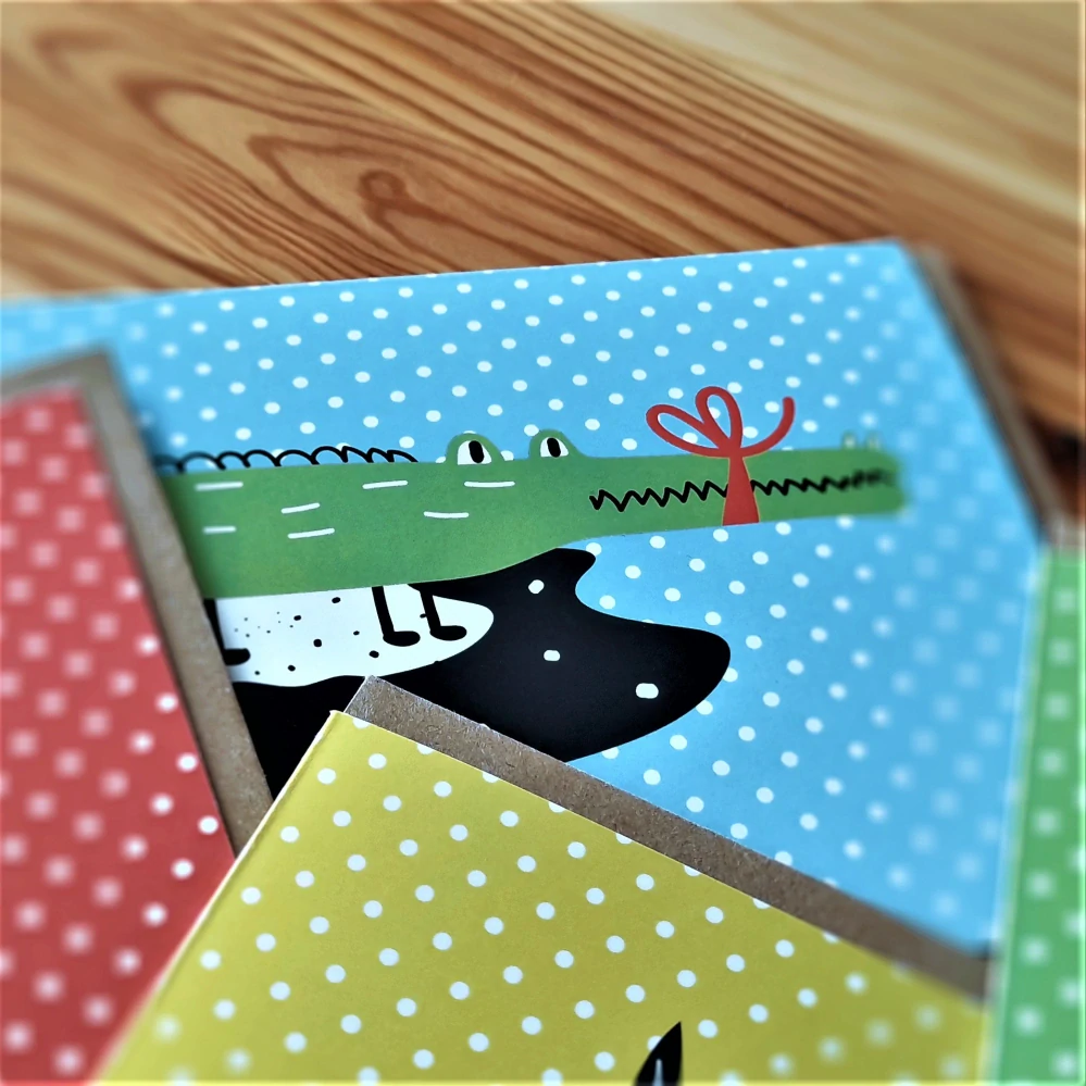 10024 SADA PŘÁNÍ S OBÁLKOU - KAMARÁDI ZE ZOO (10 ks přání s obálkou v bal.)