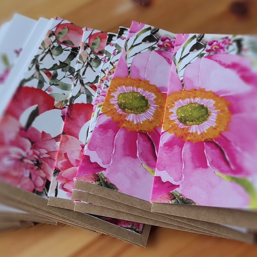 10034 SADA PŘÁNÍ S OBÁLKOU - RŮŽOVÁ ZAHRADA (7 ks přání s obálkou v bal.) / Varianta EN