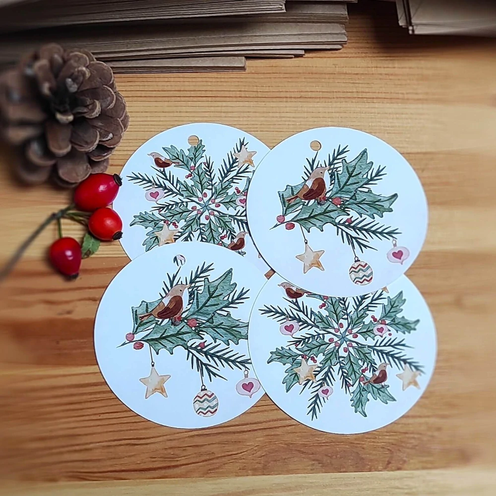 30013 VÁNOČNÍ DÁRKOVÉ VISAČKY / MALOVANÉ VÁNOCE I. / 4 ks v bal.