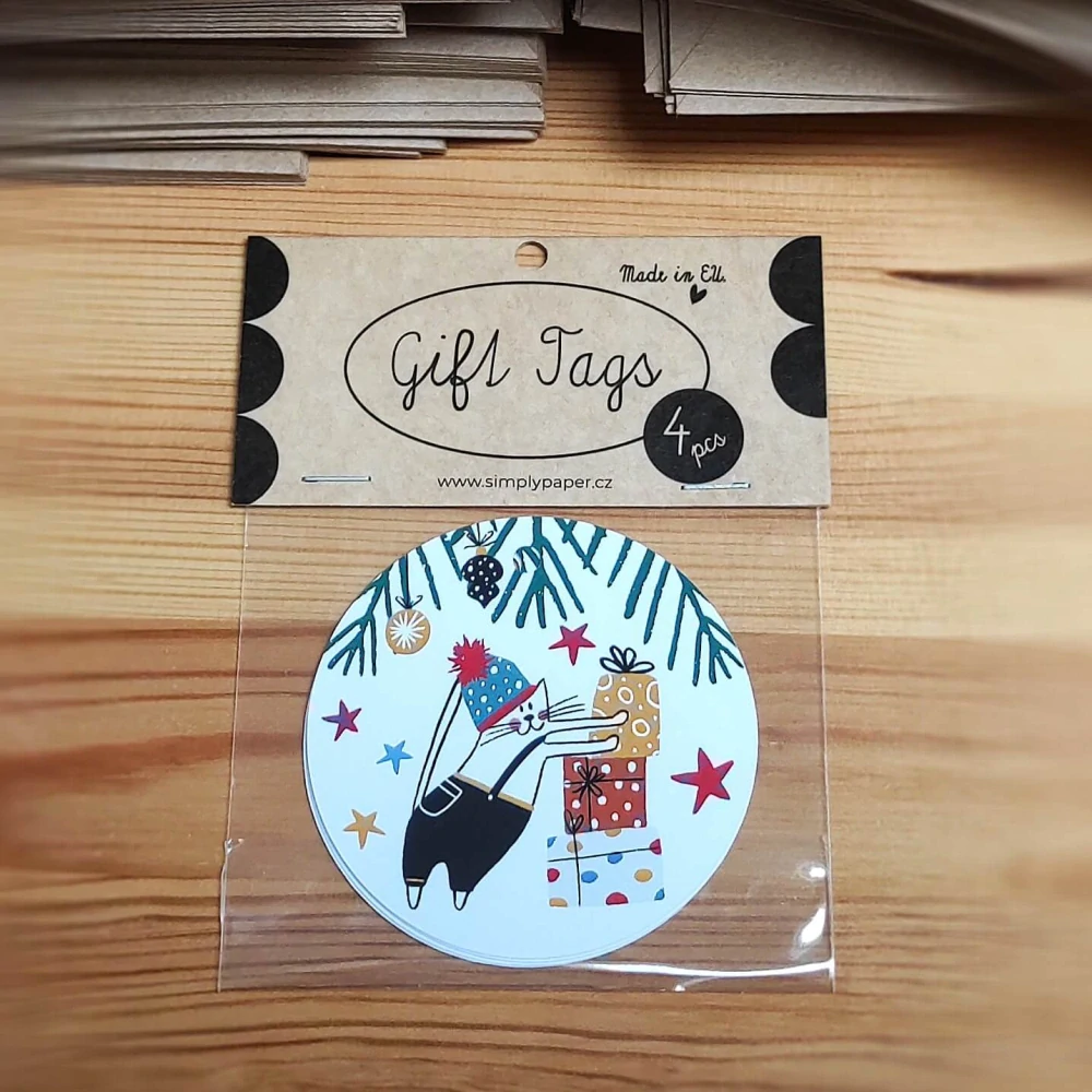 30015 VÁNOČNÍ DÁRKOVÉ VISAČKY / VESELÉ VÁNOCE / 4 ks v bal.