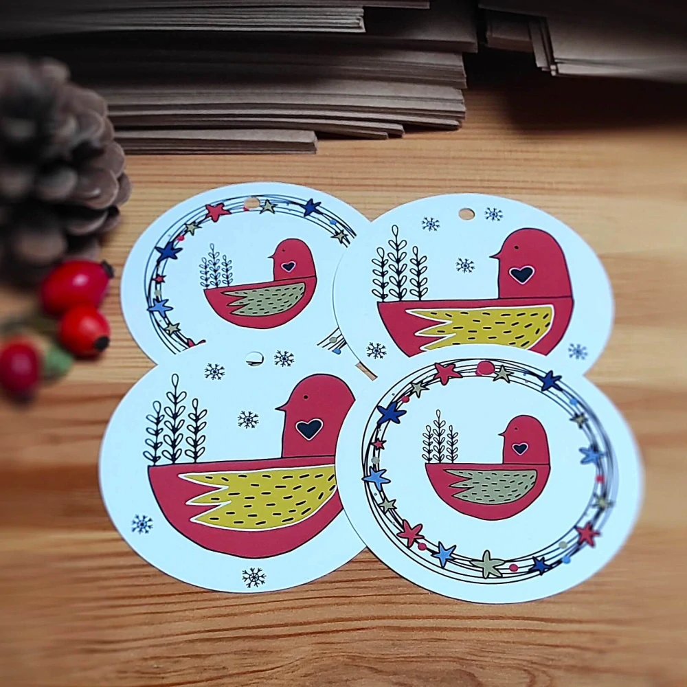 30016 VÁNOČNÍ DÁRKOVÉ VISAČKY / BAREVNÉ VÁNOCE / 4 ks v bal.