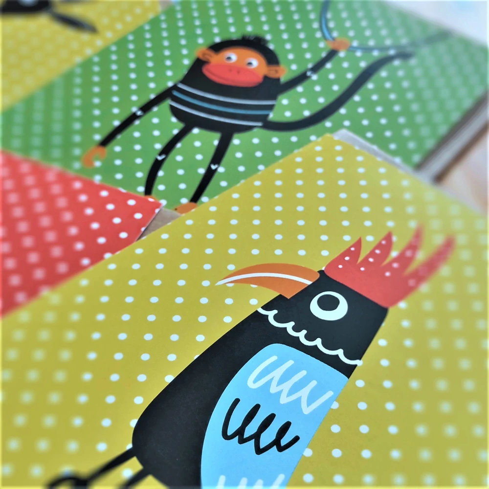 10024 SADA PŘÁNÍ S OBÁLKOU - KAMARÁDI ZE ZOO (10 ks přání s obálkou v bal.)