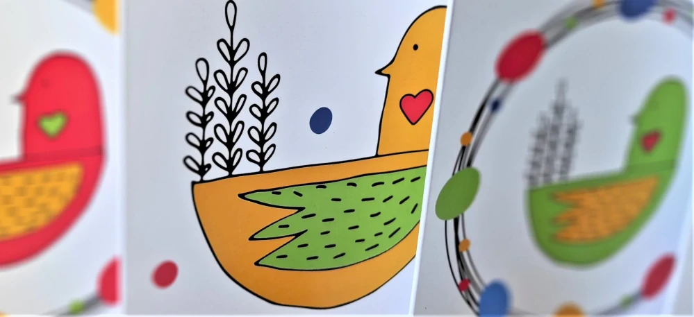 20088  Velikonoční PŘÁNÍ S OBÁLKOU  - Ptáček v hnízdě zelený