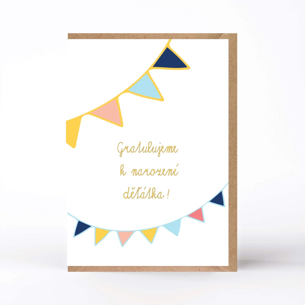 10009 SADA PŘÁNÍ S OBÁLKOU - VÍTEJ NA SVĚTĚ! (4 ks přání s obálkou v bal.)