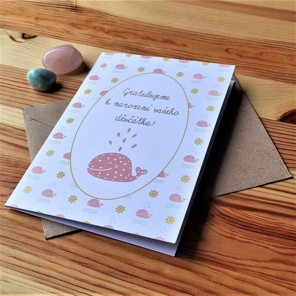 10009 SADA PŘÁNÍ S OBÁLKOU - VÍTEJ NA SVĚTĚ! (4 ks přání s obálkou v bal.)